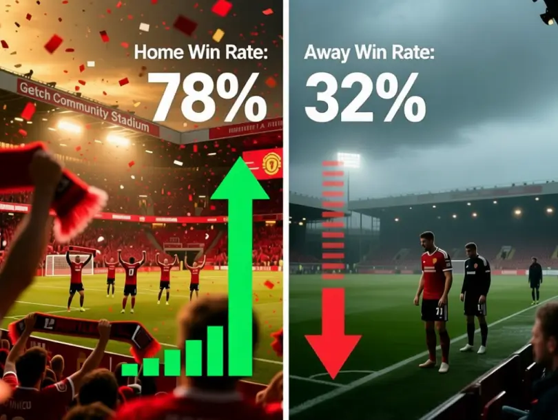 Split-screen comparison showing Brentford's contrasting home and away performances with key statistics